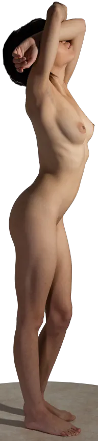 StephanieR018 standing Pose with arms crossed over her forhead tilted up and looking forlorn Pose reference